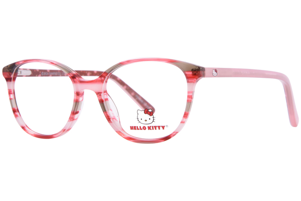 Hello Kitty HK375 Eyeglasses Youth Kids Girl's Full Rim Round Shape