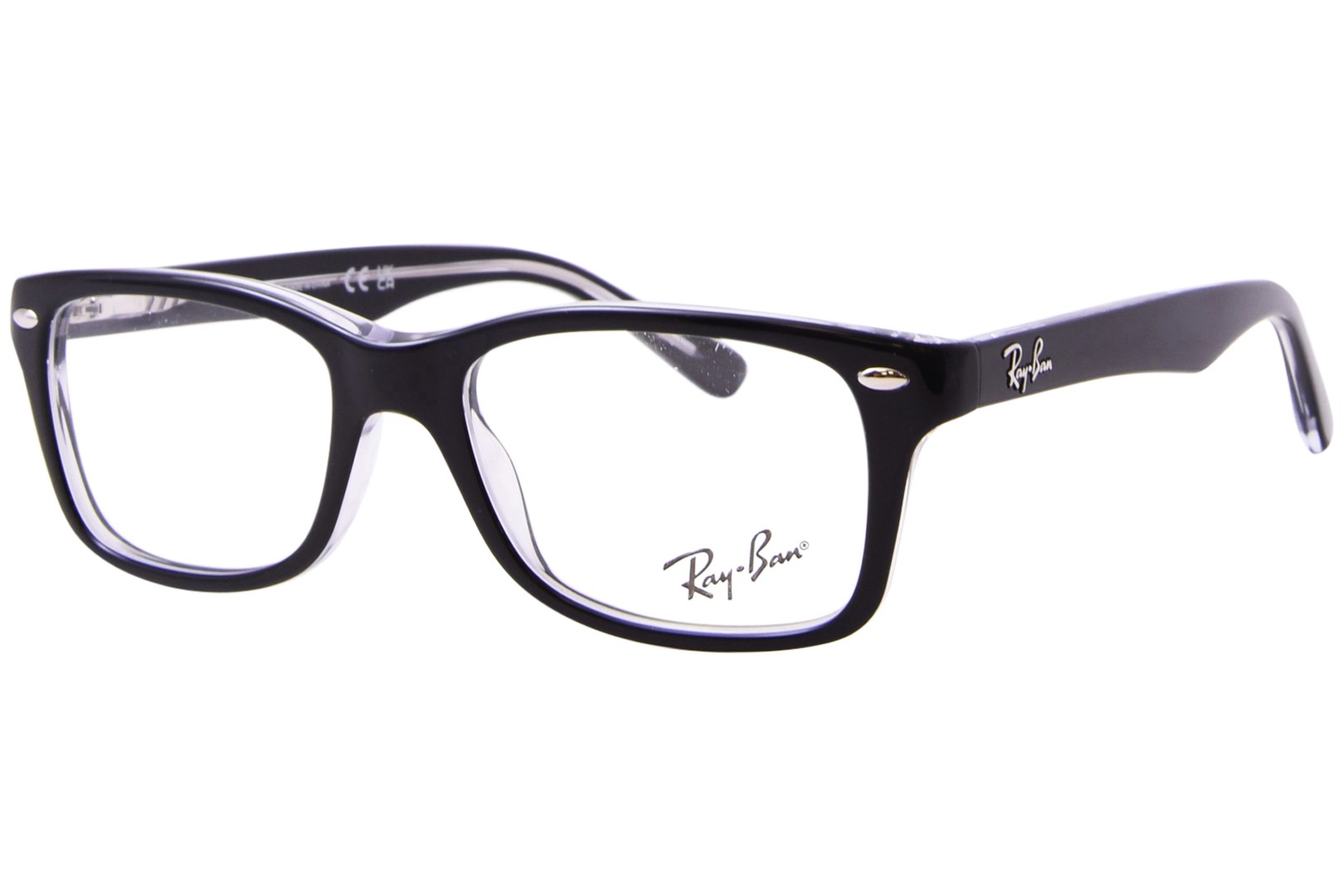 Ray Ban RY1531 3529 Eyeglasses Youth Black On Transparent Full Rim 48 ...